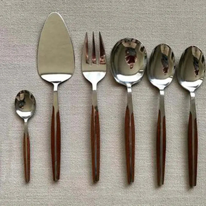 Ensemble de couverts élégants en acier inoxydable plaqué argent à manche rond en étain, cuillère, couteau, fourchette, idéal pour les ustensiles de cuisine haut de gamme - Product Image 4