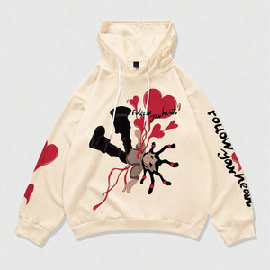 เสื้อฮู้ดโอเวอร์ไซส์คุณภาพสูงของผู้ชายแบบพรีเมียมพร้อมพิมพ์ลายการ์ตูนแบบกำหนดเองใส่สบายๆพอดีตัว100% ผ้าฝ้ายขนแกะมีฮู้ดสำหรับผู้ชาย - Product Image 1