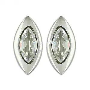 Boucles d'oreilles en cristal marquise argentées pour femmes, bijoux élégants, idée cadeau - Product Image 1