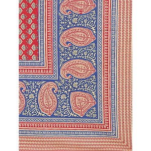 Super <b>King</b> <b>Size</b> 3pc Red Paisley 100% Cotton <b>Sheet</b> Set with 2 Pillow Covers (SHKV1099) - Product Image 5
