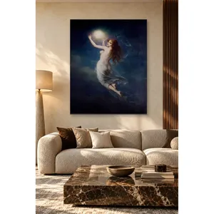 Fida Schweninger Femme portant une lumière dans le ciel nocturne, impression sur toile - Product Image 4