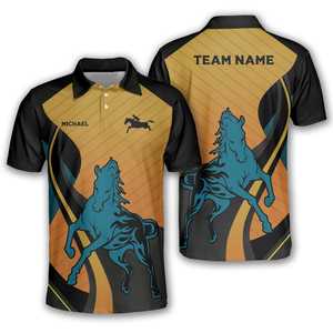 Polo Ecuestre para hombre, camiseta transpirable de secado rápido para montar, ropa deportiva cómoda y ligera de manga corta para exteriores - Product Image 1