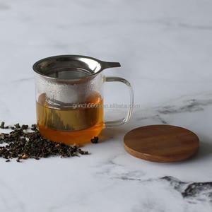 Taza de Vidrio con Infusor de Té de 300 ml, Tetera Ideal para Té, Té de Hierbas, Infusiones y <span class=keywords><strong>Rooibos</strong></span>, Taza de Vidrio con Tapa de Madera - Product Image 3