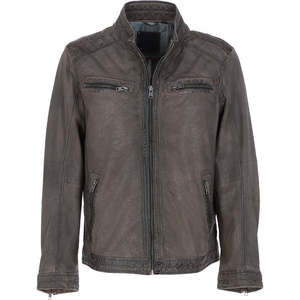 Blouson de motard pour homme, bicolore, tissu doux, coupe confortable, option de logo personnalisé, pour le streetwear, les voyages, les tenues décontractées et le quotidien. - Product Image 1