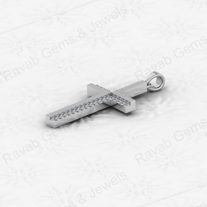 Soldes de Noël : Collier pendentif en argent sterling 925 massif avec croix en strass CZ pavé, cadeau chrétien Jésus pour hommes et femmes - Product Image 5