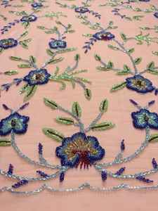 Tissu de luxe haut de gamme en dentelle perlée pour robes de soirée pour femmes robe de mariée broderie nettoyage à sec - Product Image 6