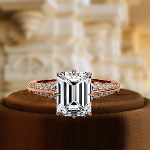 Anillo de boda de compromiso con forma de paz de diamante cultivado en laboratorio de 1 quilate clásico 3D medio pavé IGI certificado E/VS1 claridad fiesta cristianos - Product Image 5