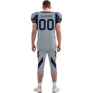 Service OEM, ensembles d'uniformes de football américain respirants, légers, à séchage rapide, antibactériens, anti-UV, personnalisables, couleur grise, taille plus - Product Image 6