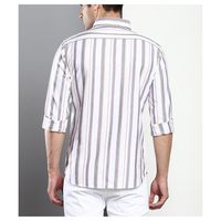 Kemeja Kasual Pria 100% Katun Chambray Premium Slim Fit Kerah Turun Lengan Panjang Gaya Safari Ramah Lingkungan Cepat Kering