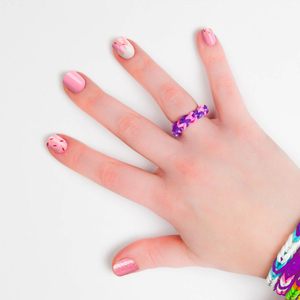 Mini faux ongles à presser pour filles et enfants, 20 <span class=keywords><strong>super</strong></span> courts et carrés-ovales avec paillettes roses, vente en gros - Product Image 3