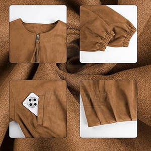 Veste d'hiver en daim et tricot pour femme, durable, respirante, écologique, pour un usage quotidien, voyage et confort - Product Image 5