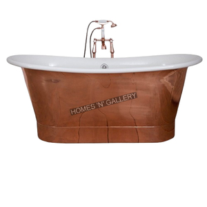 อ่างอาบน้ำทองแดงทำด้วยมืออ่างอาบน้ำอิสระแบบโบราณ - Product Image 1