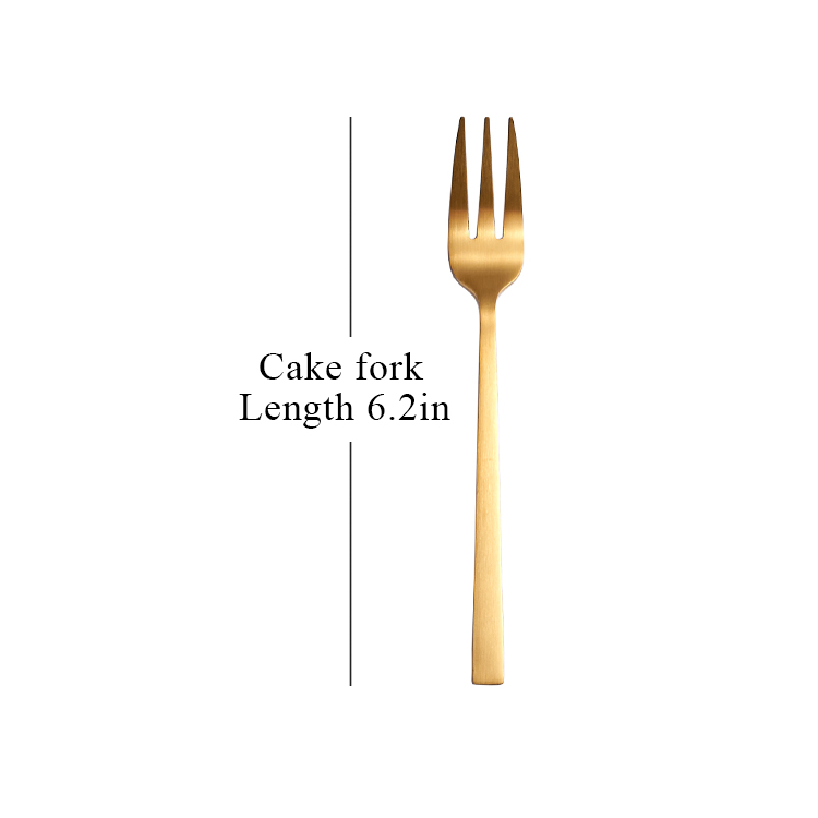 matte gold-cake fork