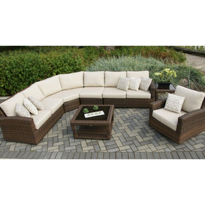 Khu nghỉ mát khách sạn mùa hè thư giãn cong cắt wicker mây vườn đồ nội thất ngoài trời sofa Set - Product Image 1