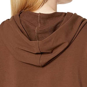 Soft Crop Top Sudaderas con capucha de manga larga Casual Algodón Sólido Crop Top Sudadera con capucha para mujer - Product Image 6