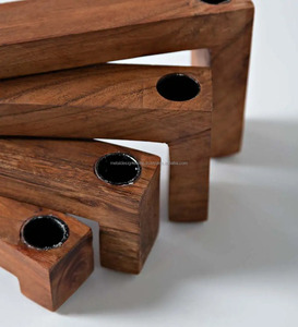 เชิงเทียนไม้อะคาเซียแบบพับได้แท่นวางแบบยาว k/d สำหรับตกแต่งเทียนคริสต์มาสวัสดุโลหะ - Product Image 5