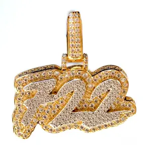 Colgante de foto Hip Hop personalizado blanco oro rosa colgante de Moissanite Baguette corte diamantes Iced Out colgante para hombres