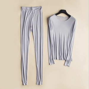 Algodón 100% algodón mujeres sin costuras invierno cálido adulto capa Base grueso algodón largo John conjunto ropa interior térmica conjunto - Product Image 4