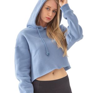 Sweat-shirt pour femme, coupe ample, à ourlet brut, imprimé personnalisé, en molleton épais, style boxy, crop top - Product Image 2