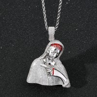 Collier pendentif en cuivre plaqué or 18 carats micro-pavé, style rétro punk, directement de l'usine, pour les acheteurs de marques streetwear