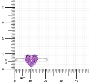 Anillo de Plata de Ley 925 con Tres Piedras de Amatista de Alta Calidad, Gema Natural, Engaste de Puntas Cuadradas, Unisex, para Bodas, Fiestas, Clásico - Product Image 5