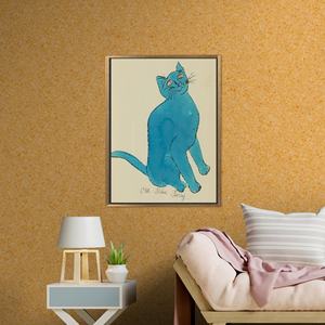 Toile imprimée : Décoration murale Andy Warhol Chat - Cadeaux personnalisés, encadrée or - Product Image 1