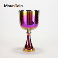 Cristal de guérison sonore Lumière Cosmique Mountain Rain Quartz 5.25-8.75 pouces, ensemble de 7 bols chantants en suède pour méditation et yoga