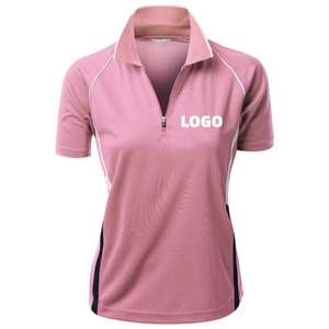 Camiseta de Golf de Manga Corta para Mujer, Transpirable, Informal, Ligera, de Tela Jersey, con Logotipo Personalizado Bordado - Product Image 3