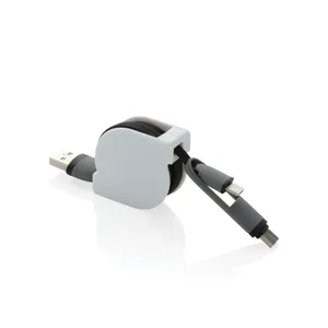 Cable USB Retráctil 3 en 1 Personalizado para Promociones - Product Image 1