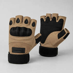 Guantes de Ciclismo para Hombre-DOMINANCE Guantes de Verano de Medio Dedo Color Marrón - Product Image 1