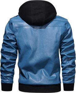 Nouvelle veste en cuir véritable pour homme, design 2026, col montant, logo frontal, coupe-vent, respirante, à capuche, décontractée, meilleur prix - Product Image 3