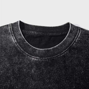 เสื้อยืดผ้าฝ้าย100% ของผู้ชายซักได้เสื้อ2025ผ้าฝ้ายเฮฟวี่เวท250gsm สไตล์วินเทจ - Product Image 3