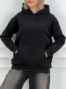 Unisex Pullover Fleece <b>Hoodie</b> Solid Color Options Relaxed Fit Kangaroo Pocket Hooded Style Private Brand Manufacturing - Product Image 4