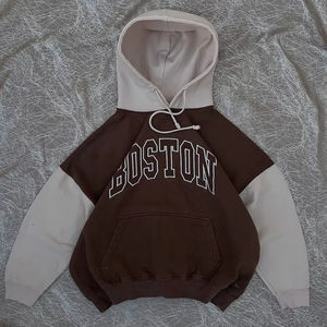 Ropa de invierno informal para hombre Baggy Fit 100% algodón Bur Berry sudaderas con capucha con paneles mangas Color sólido estilo de moda - Product Image 1