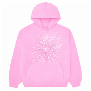 Sweat à capuche tricoté avec imprimé toile d'araignée, mode d'hiver, pull décontracté, streetwear, technique lavée, haut tendance - Product Image 1