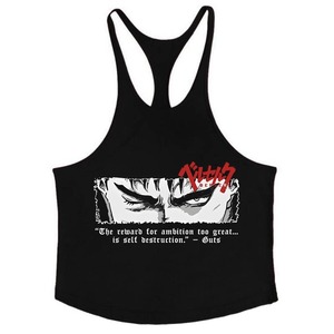 เสื้อกล้ามผู้ชายผ้าคอตตอนโพลีเอสเตอร์ออกแบบโลโก้ได้ตามต้องการชุดออกกำลังกายแบบลำลอง - Product Image 3