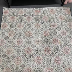 พรมวินเทจขนาด 4.6x7.9 ฟุต พรมตุรกี พรมลายดอกไม้สีเทา ทำจากขนสัตว์ - Product Image 3