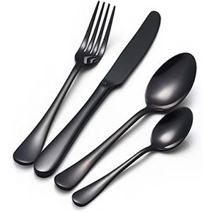 Increíble tenedor con acabado dorado, cuchara, cubiertos, diseño moderno de esmalte negro, cuchillos de mango largo y cuchara, tenedor, juego de cubiertos - Product Image 5