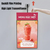 Boîte lumineuse de menu LED avec film rétroéclairé imprimé numérique personnalisé pour magasin
