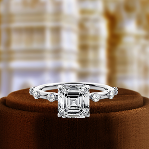 Igi แหวนหมั้นทองคำ14K สีเหลืองทอง14K Dainty Asscher ตัดห้องปฏิบัติการปลูกเพชรคลาสสิกคริสเตียนของขวัญวันครบรอบแต่งงาน - Product Image 4