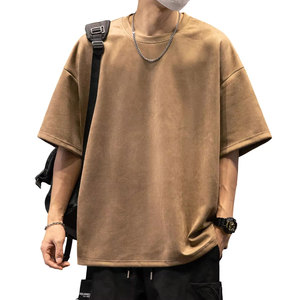 Haute qualité 100% coton imprimé Logo couleur unie printemps/été T-Shirt pour hommes avec anti-boulochage coupe régulière personnalisation complète - Product Image 1