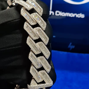18mm Luxury VVS Brilliant Cut Lab Grown Diamond 925 Sterling <b>Silver</b> Cuban Link <b>Chain</b> <b>Bracelet</b> Hip Hop Style Party Fully Iced New - Product Image 6