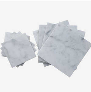 Posavasos de piedra de mármol blanco de forma cuadrada hechos a mano, alfombrilla o almohadilla para decoración del hogar y regalos de inauguración de la casa, bebidas - Product Image 6