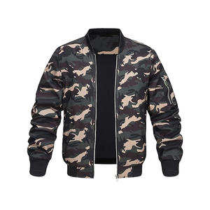 Blouson bombardier léger décontracté printemps automne coupe-vent manteau zippé avec poche - Product Image 3