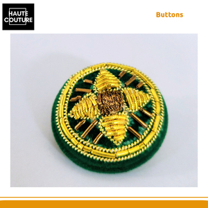 Botones de lingote de 25mm de diámetro bordados a mano fabricados en India, diseño y tamaño personalizados disponibles - Product Image 5