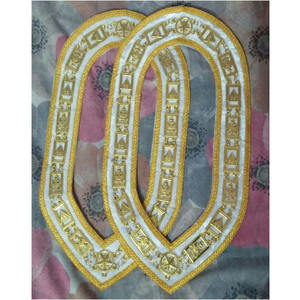 MASONIC REGALIA SHRINER NEW DRESS METAL CHAIN COLLAR RED VELVET Popular Design Economical Premium Masonic Regalia Chain Collar - Product Image 5