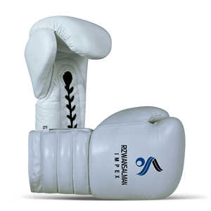 Gants de boxe professionnels en cuir véritable Logo personnalisé Gants à lacets pour adultes - Product Image 2