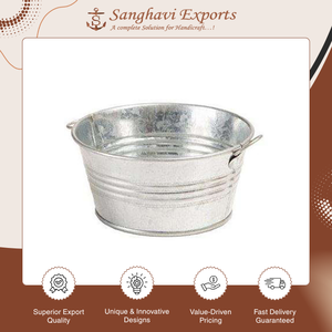 Bulk Exporter Supply High Quality Metal Garden Decorative Flower Pots | Round & Oval <b>Galvanized</b> Tin <b>Tubs</b> for Home Garden Use - Product Image 6