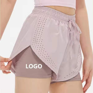 New High Quality <b>Women's</b> 2 in 1 Athletic Running Fitness Biker Summer Blank Plain Gym <b>Shorts</b> <b>Shorts</b> <b>Women</b> Sports <b>Yoga</b> <b>Shorts</b> - Product Image 1