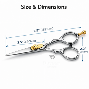 กรรไกรตัดผมมืออาชีพ 6.5 นิ้ว สแตนเลสสตีล กรรไกรตัดผมสำหรับร้านเสริมสวย ใบมีดคมกริบ กรรไกรทำผม OEM - Product Image 3